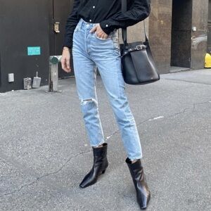 AGOLDE Riley High Rise Straight Cropped Jeans- Size 22